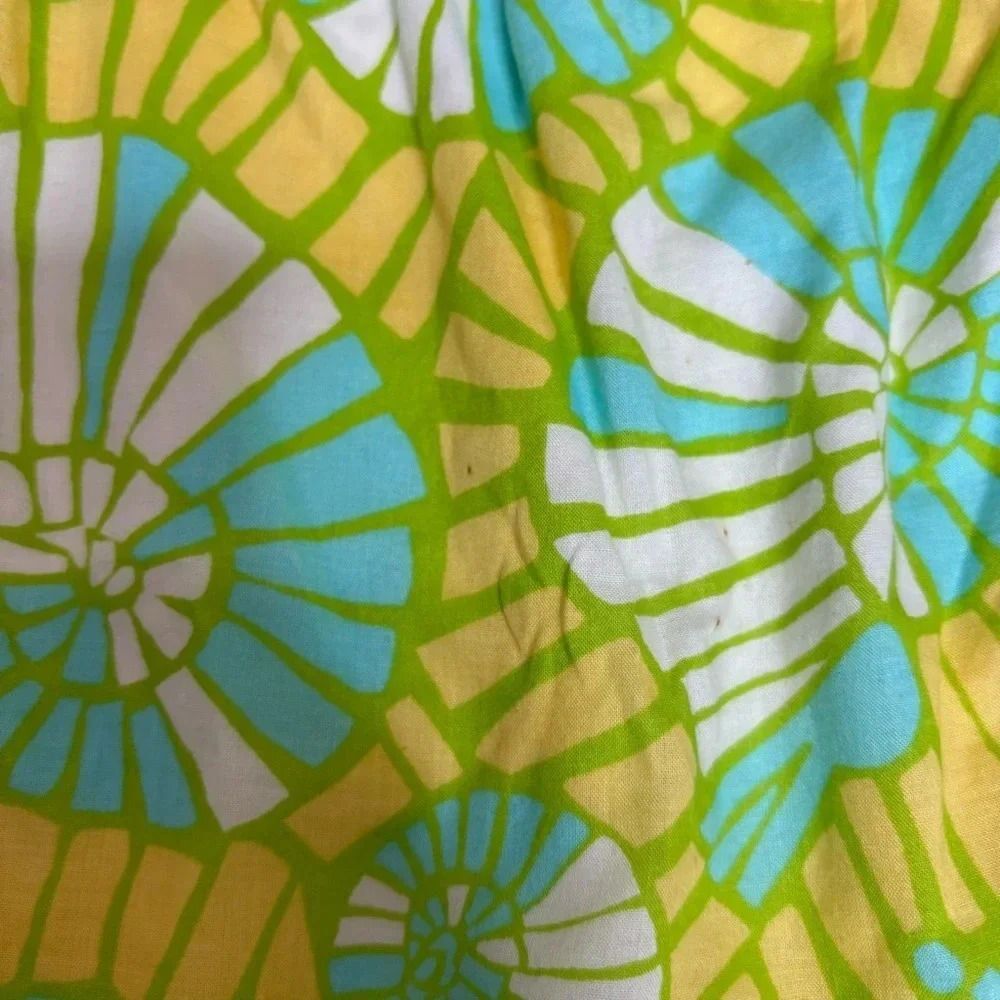 Lilly Pulitzer Strapless Summer Dress Blue Yellow Ruffled Hems size small - Picture 5 of 8